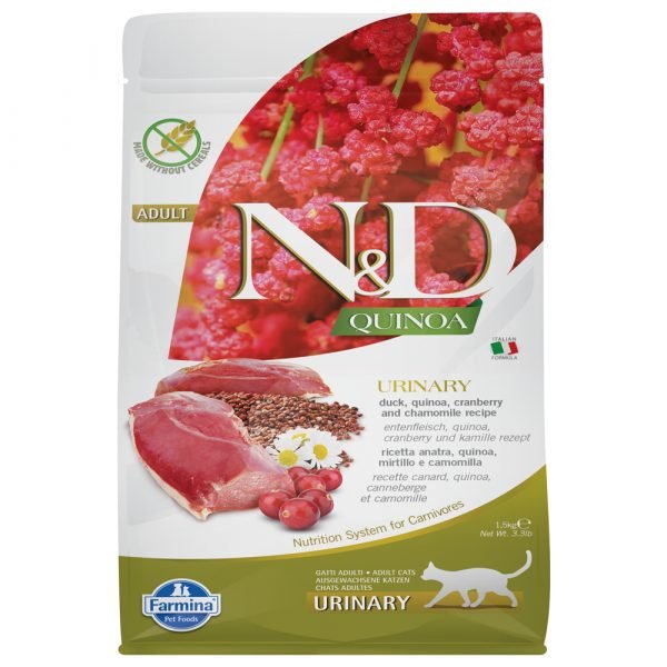 法米納 Farmina N&D 天然藜麥無穀物成貓糧 －鴨肉（泌尿道保健）（成貓適用）1.5KG
