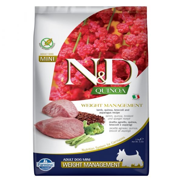 法米納 Farmina N&D 天然藜麥無穀物成犬糧 － 羊肉（體重管理）（成犬適用）2.5KG