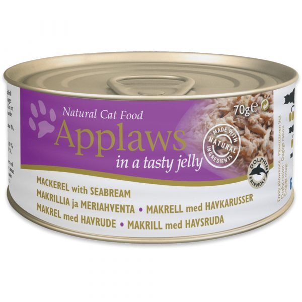 愛普士 APPLAWS 全天然啫喱貓罐頭 - 鯖魚 + 鯛魚 70g
