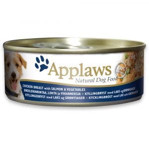 狗用糧食 愛普士 APPLAWS 全天然狗罐頭 – 雞柳 + 蔬菜 + 三文魚 156g 寵物用品店推薦