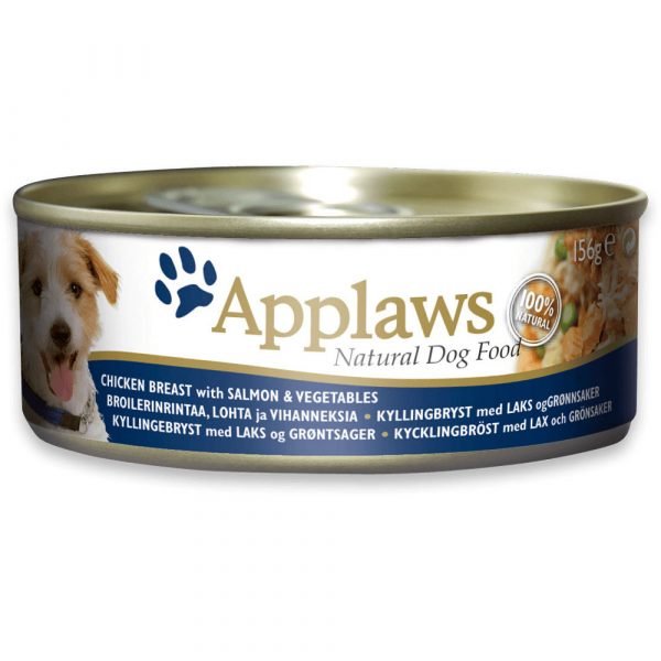 愛普士 APPLAWS 全天然狗罐頭 - 雞柳 + 蔬菜 + 三文魚 156g