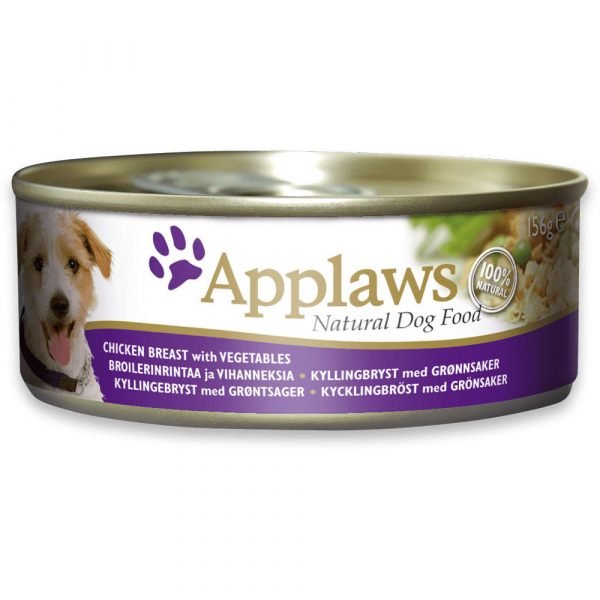 愛普士 APPLAWS 全天然狗罐頭 - 雞柳 + 蔬菜 156g