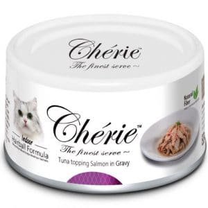 罐頭食品 Cherie 吞拿魚、三文魚罐頭80g | 針對毛球症 寵物用品店推薦