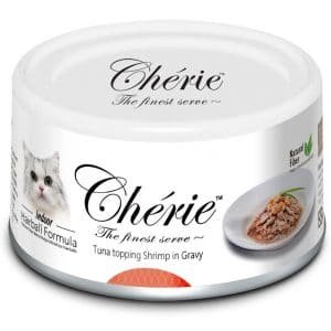 罐頭食品 Cherie 吞拿魚、蝦肉罐頭80g | 針對毛球症 寵物用品店推薦