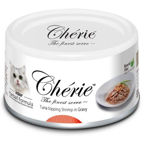 Cherie 吞拿魚、蝦肉罐頭80g | 針對毛球症