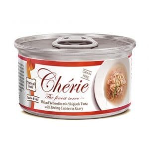 罐頭食品 Cherie 天然黃鰭吞拿魚、蝦肉 貓罐頭 寵物用品店推薦