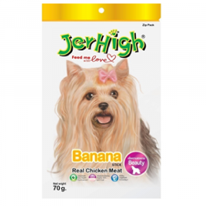 小食 Jerhigh 高蛋白低脂狗小食 香蕉雞肉條 70g 寵物用品店推薦
