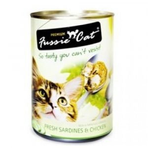 罐頭食品 高竇貓 Fussie Cat Premium Cat Canned (Fresh Sardine & Chicken) 貓罐頭（沙甸魚+雞肉）400g 寵物用品店推薦