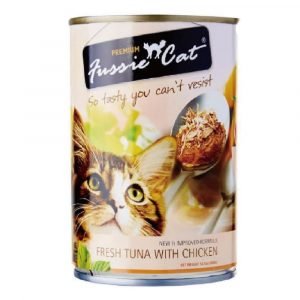 罐頭食品 高竇貓 Fussie Cat Premium Cat Canned (Wild Caught Tuna & Chicken) 貓罐頭（野生捕獲吞拿魚+雞肉）400g 寵物用品店推薦