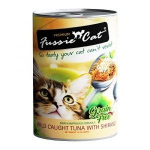 罐頭食品 高竇貓 Fussie Cat Premium Cat Canned (Wild Caught Tuna with Shirasu) 貓罐頭（野生捕獲吞拿魚+白飯魚）400g 寵物用品店推薦