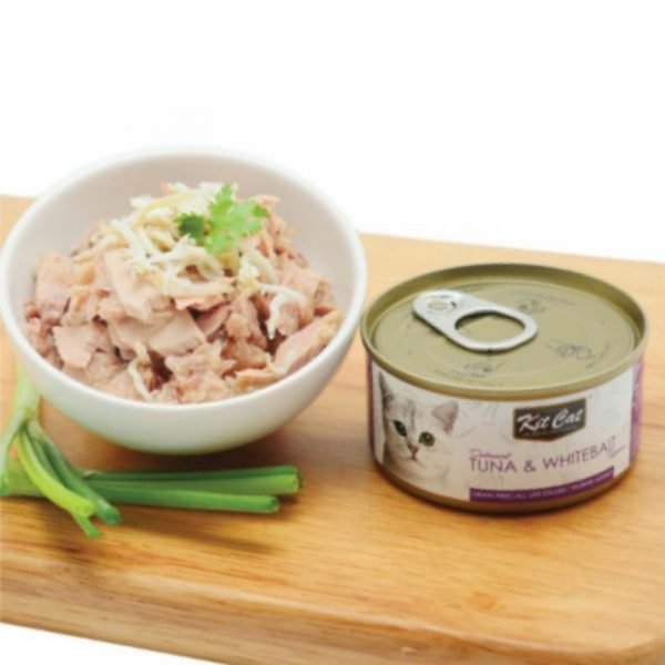 Kit Cat 無穀物 雞肉+銀魚Toppers+Taurine 貓罐頭 80g