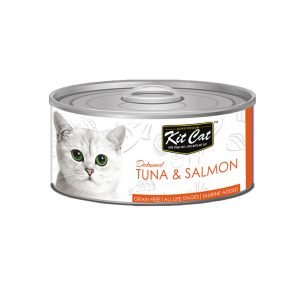 罐頭食品 Kit Cat 無穀物 吞拿魚+三文魚+Taurine 肉凍貓罐頭 80g 寵物用品店推薦