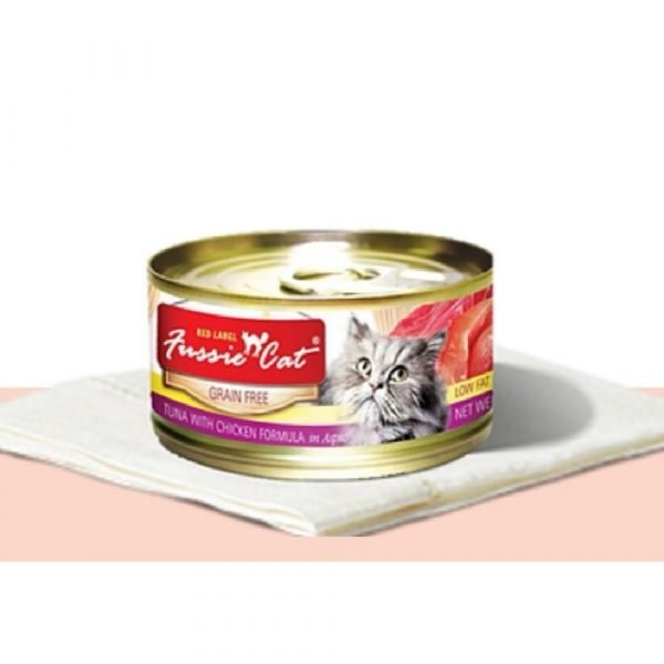高竇貓 Fussie Cat Premium Red Label Cat Canned (Tuna with Chicken) 紅鑽貓罐頭（吞拿魚+雞肉）80g