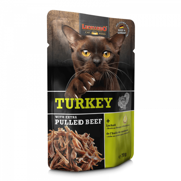 Leonardo Wet Cat Food (Turkey with Extra Pulled Beef) 貓濕包（火雞肉+牛肉絲）70g