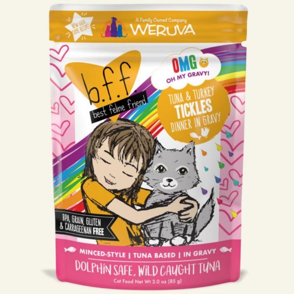Weruva B.F.F. 喵友系列 野生吞拿魚、火雞肉 袋裝貓糧 (黃袋) 85g
