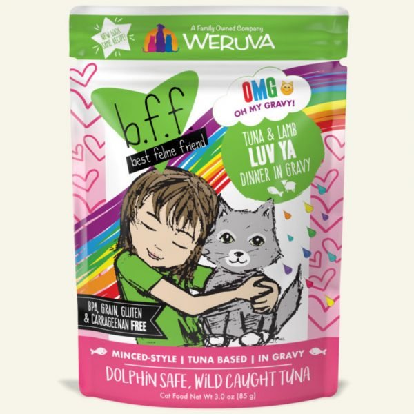 Weruva B.F.F. 喵友系列 野生吞拿魚、羊肉 袋裝貓糧 (綠袋) 85g