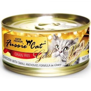 罐頭食品 高竇貓 Fussie Cat Premium Gold Label Cat Canned (Chicken with Small Anchoves) 金鑽貓罐頭（雞肉+白魚）80g 寵物用品店推薦