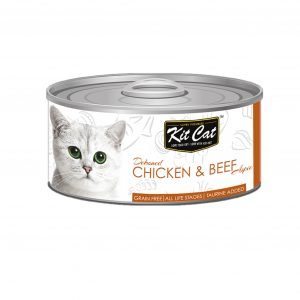 罐頭食品 Kit Cat 無穀物 雞肉+牛肉+Taurine 肉凍貓罐頭 80g 寵物用品店推薦