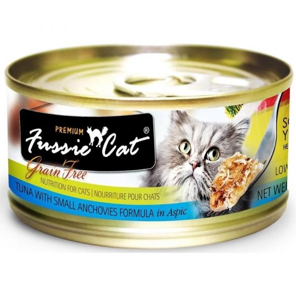 高竇貓 Fussie Cat Premium Black Label Cat Canned (Tuna with Small Anchovies) 黑鑽貓罐頭（吞拿魚+白魚）80g