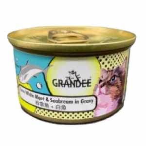 罐頭食品 Grandee 貓罐頭(吞拿魚+白魚) Cat Canned (Tuna White Meat & Seabream) 80g 寵物用品店推薦