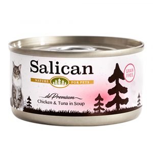 罐頭食品 Salican 鮮雞肉、吞拿魚配方貓罐頭 (清湯) 85g 寵物用品店推薦