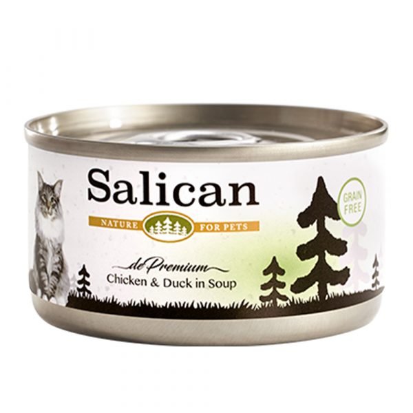 Salican 鮮雞肉、鴨肉配方貓罐頭 (清湯) 85g