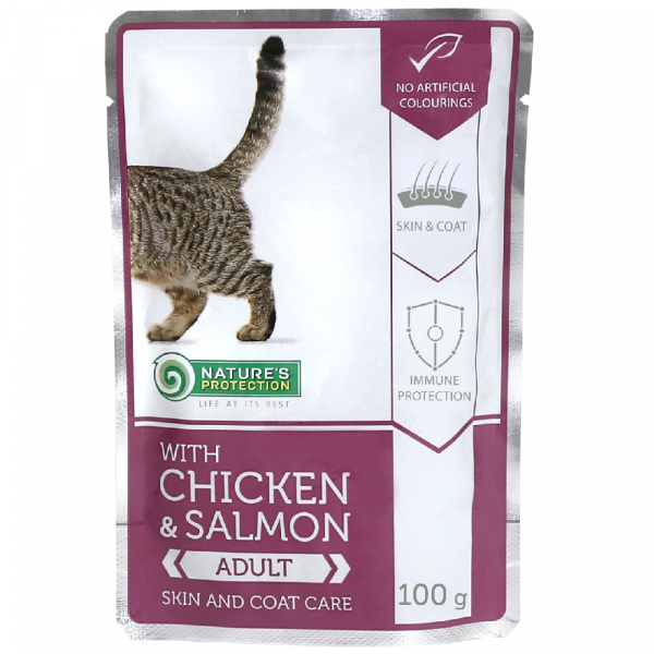 Nature's Protection 貓隻主食袋裝濕糧 (雞肉和三文魚) 100g