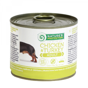 狗用糧食 Nature’s Protection 成犬主食罐頭 (雞+火雞) 200g 寵物用品店推薦