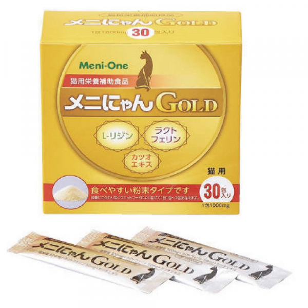 Meni-One 乳鐵蛋白賴氨酸補充劑 GOLD (鰹魚精華) 貓用 30支