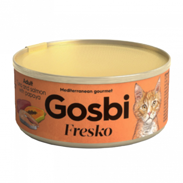Gosbi 成貓吞拿魚三文魚和木瓜罐頭 70g