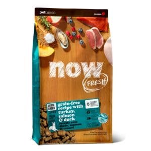 乾糧 NOW FRESH!™ 無穀物 大型犬 老齡 狗糧配方 (火雞﹐三文魚﹐鴨肉) 25磅 寵物用品店推薦