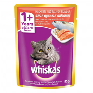 即食湯包 Whiskas 偉嘉 妙鮮包 鯖魚及鮭魚口味 80g 寵物用品店推薦