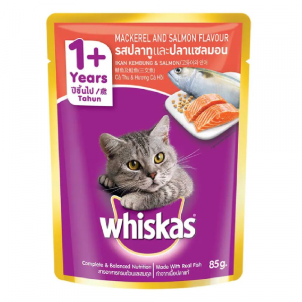 Whiskas 偉嘉 妙鮮包 鯖魚及鮭魚口味 80g
