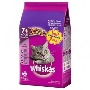 乾糧 Whiskas 偉嘉 熟齡貓乾糧 鲭魚干貝口味1.1kg 寵物用品店推薦