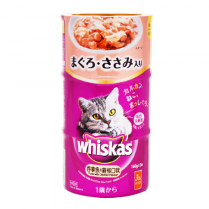 罐頭食品 Whiskas 偉嘉 罐頭 吞拿魚及雞柳160gx3罐裝 480g 寵物用品店推薦