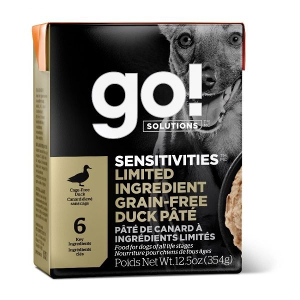 GO! SOLUTIONS™ 低敏美毛系列 無穀物 鴨肉醬狗糧配方 354克